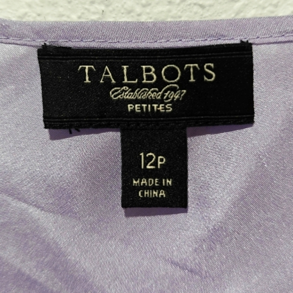 100% Silk Talbots Sleeveless Top 12 P Lavender Old Money Aesthetic Fairy - Picture 2 of 4